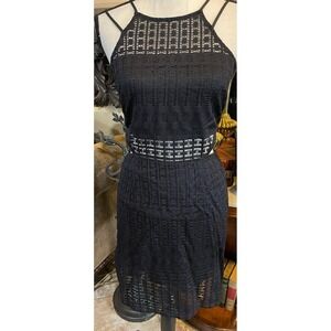 Express Black‎ Cutout Lace Bodycon Lined Knee Length Party Dress Womens size 8
